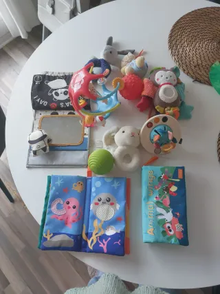 Lote Juguetes Bebé Peluche Libro Espejo
