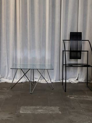 Mesita de Cristal Zig-Zag 1970s