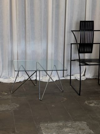 Mesita de Cristal Zig-Zag 1970s