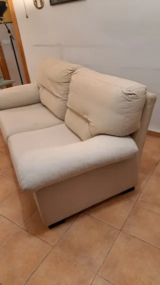 Sofá 3 plazas beige tela
