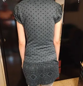 Vestido estampado azul y gris talla 42