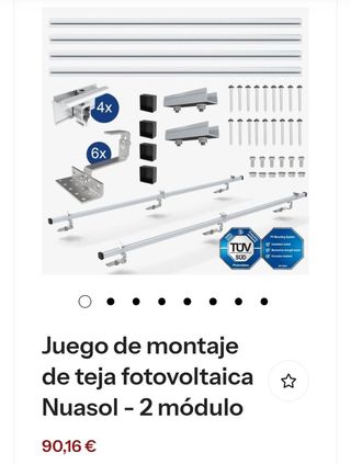 Juego de montaje de teja fotovoltaica Nuasol
