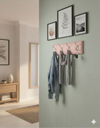 Appendiabiti rosa con 4 ganci dorati