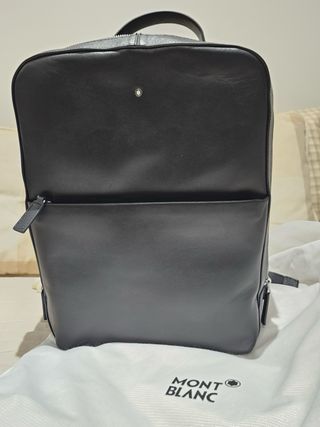 Mochila Montblanc Nova Exclusiva Couro Preta