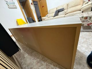 Mueble bajo TV madera y mármol 180x50x40