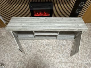 Mueble bajo TV madera y mármol 180x50x40