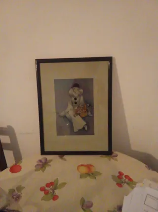 Cuadro de payaso con flores