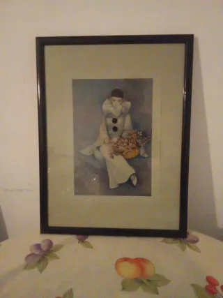 Cuadro de payaso con flores