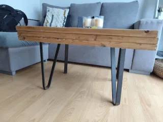 Mesa Madera Estilo Industrial Hecha a Mano