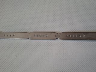 Garfo tridente de fritar, artesanal em aço - 1958