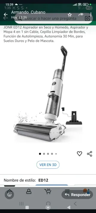 Aspirador JONR ED12 Seco y Húmedo