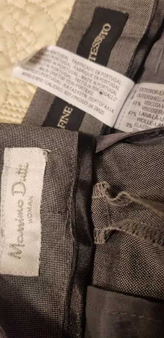 Pack 2 Pantalones Massimo Dutti T38 Gris y Azul