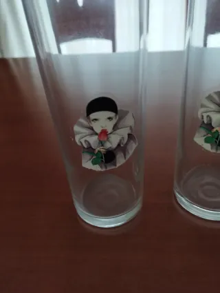 Set 7 Vasos Tubo Cristal Colores