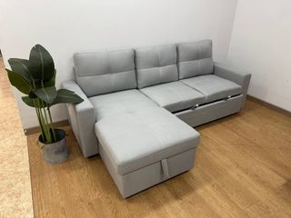 Sofá Cama Gris con Arcón