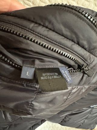 Plumífero lana negro Talla L