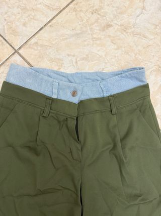 Pantaloni palazzo verdi (TG L/ IT 44/ EU 40)