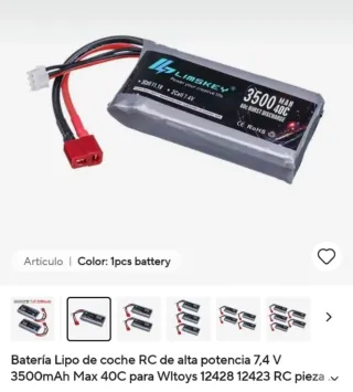 Batería Lipo RC 7.4V 3500mAh 40C