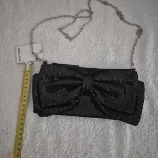 Bolso lentejuelas negro lazo NUEVO