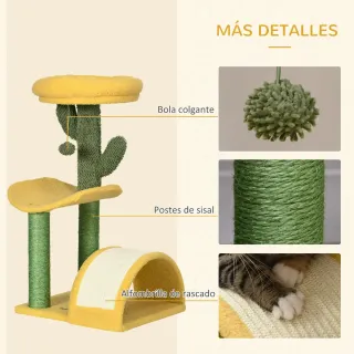 Rascador Gatos Cactus 72cm con Cama