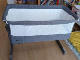 Minicuna colecho BBGO gris + colchon ecus kids