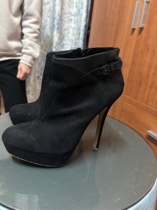 Botines de tacón negros mujer