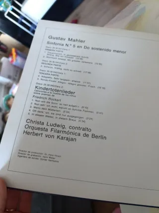 Vinilo Gustav Mahler 5. Sinfonía Kinderl.