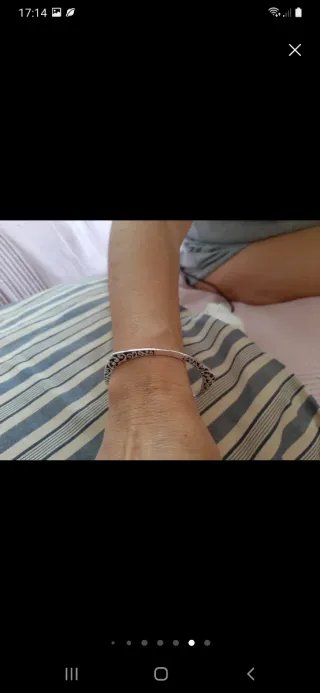 Pulsera Plata Triangular Tribal