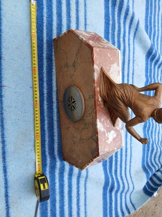 Reloj Art Déco Mármol Dama Figura Restaurar