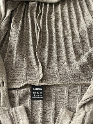 Vestido largo de canalé gris