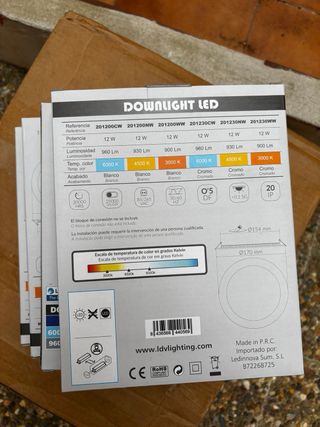 Plafón LED Downlight 12W LDV Lighting
