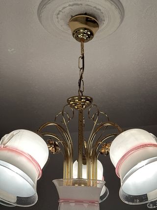 Lámpara colgante de cristal y metal