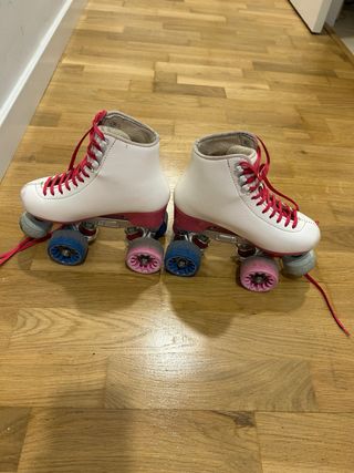 Patines de competición blancos 4 ruedas