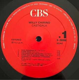 WILLY CHIRINO VINILO LP LATIN SALSA 1986