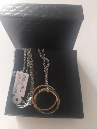 COLLANA DONNA CIONDOLO MOD. TRINITY ACCIAIO INOSSI