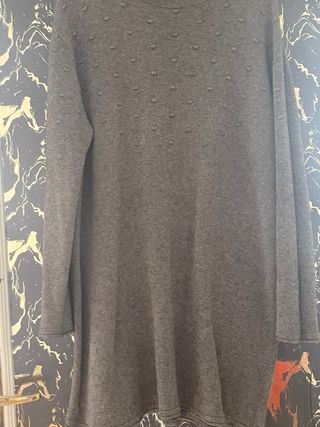 Vestido de punto gris invierno talla única