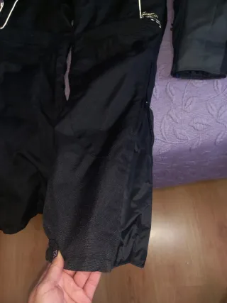 Traje Moto Mujer Negro y Gris