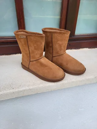 Botines de piel color coñac