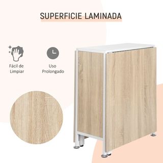 Mesa Comedor Plegable HOMCOM Almacenaje