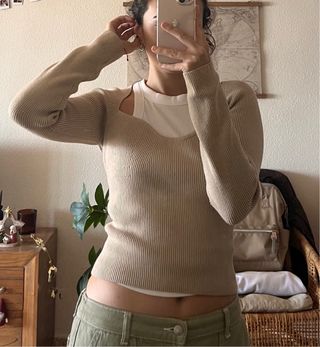 Jersey Zara beige talla L