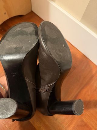 Botines Mango Piel Marrón Talla 38