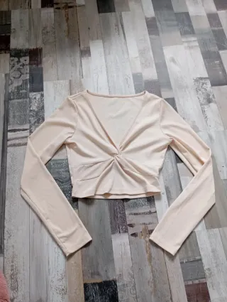 Jersey beige manga larga