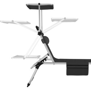 Tumbona plegable 220 x 60,5 x 34 cm con bolsillo lateral negro