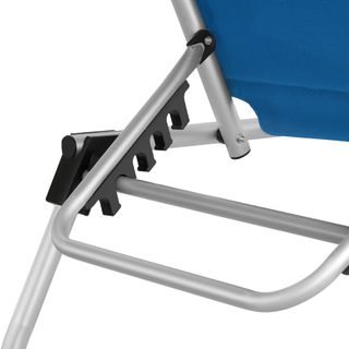 Tumbona plegable 220 x 60,5 x 34 cm con bolsillo lateral azul