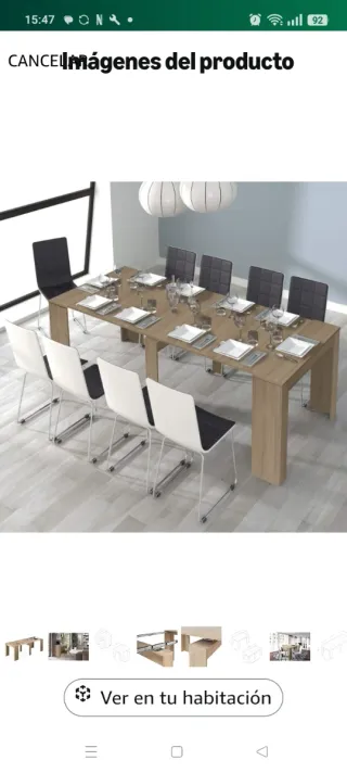 Mesa extensible comedor Amazon color como la foto