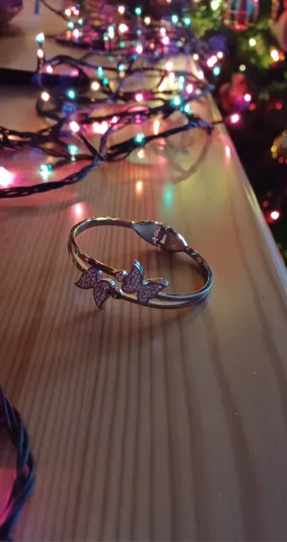 Bracciale rigido farfalle strass