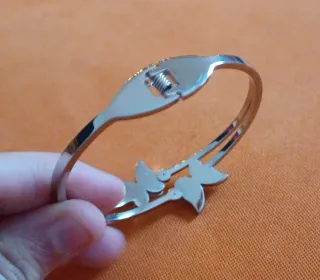 Bracciale rigido farfalle strass