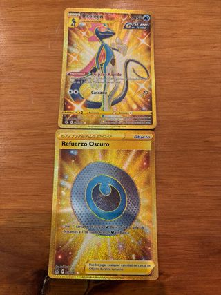 2 Cartas Pokémon Doradas Originales.