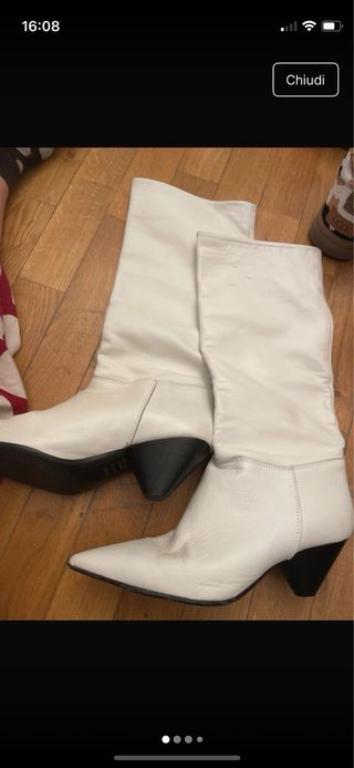 Stivali in pelle bianchi