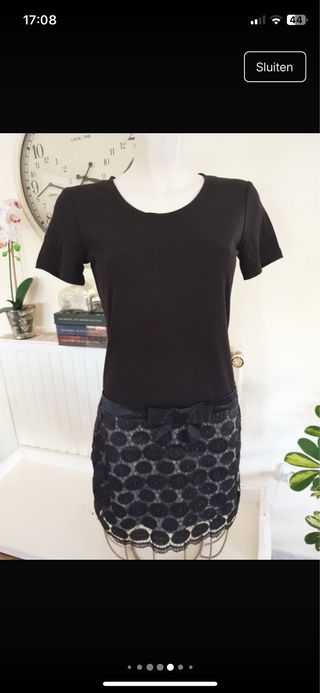 Vestido cóctel negro Derhy