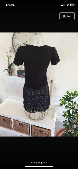 Vestido cóctel negro Derhy